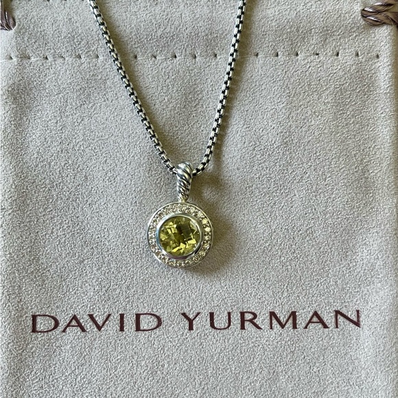 DAVID YURMAN Sterling Silver Lemon Citrine And Diamond Cerise Pendant - Picture 4 of 11
